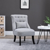 Picture of Upholstered armchair in wood and linen with vintage living room removable cushion