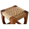 Picture of Boho Chic Sheesham Wood and Metal Furniture Square Stool