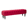 Picture of Pouf puff padded bench in wood and burgundy velvet for interior glamor CHANTAL