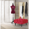 Picture of Pouf puff upholstered in burgundy velvet for interior glamor BRIGITTE