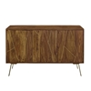 Picture of 3-door sideboard in Sheesham wood and golden metal - ORPHEA