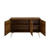 Picture of 3-door sideboard in Sheesham wood and golden metal - ORPHEA