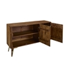 Picture of 3-door sideboard in Sheesham wood and golden metal - ORPHEA