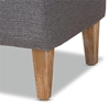 Picture of Baxton Studio Perret Tufted Linen Fabric and Wood Bench in Gray