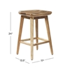 Picture of Leeds & Co 24"H x 13.5"W Brown Wood Contemporary Stool