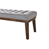 Picture of Mid Century Button Tufted Wood Leg Bench - Smoke Gray