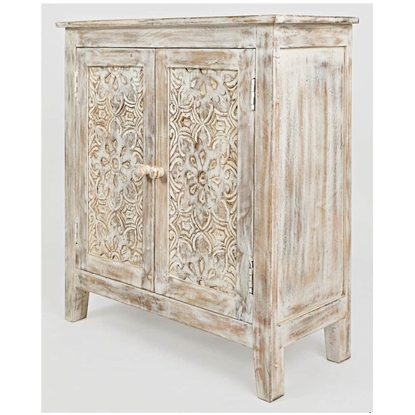 Picture of Jofran Global Archive Hand Carved Accent Chest Cabinet, 32', Weathered White