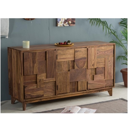 Picture of Sideboard with 3 doors in Natural rosewood - VILMA