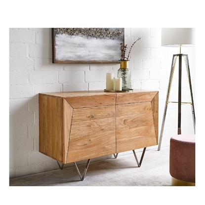 Picture of Sideboard Wyatt 115x45 cm acacia natural stainless steel