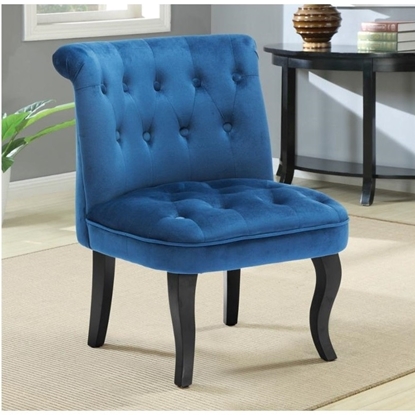 Picture of Crapaud armchair in midnight blue velvet - MELOSIA