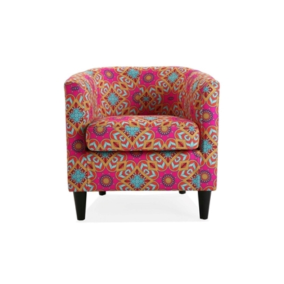 Picture of Pink patterned armchair AUBREY