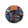 Picture of ETNA blue and orange patchwork velvet stool