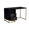 Picture of Desk 3 Drawers Mango Wood and Black and Gold Metal - PRISMIN