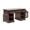 Picture of Desk with 3 drawers and 2 doors in solid Teak - BALI II