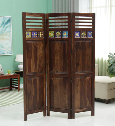 Picture of Siramika Sheesham Wood Room Divider in Natural Finish