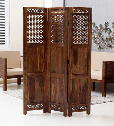 Picture of Siramika Sheesham Wood Room Divider in Natural Finish