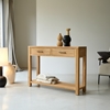 Picture of Roto - Solid Teak wood console with 2 drawer