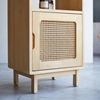 Picture of Runnel -  tall bookcase in Acacia wood and rattan