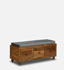 Picture of Solid  Teak Wood Ottoman In Provincial Teak Finish