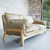 Picture of Yolo -  2-seater sofa in solid oak and cheyenne leather