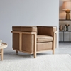 Picture of Yaman - armchair in solid Acacia wood and leather