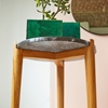 Picture of Teak and marble Side table black