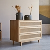 Picture of Runnel - chest of drawers in solid Accacia and rattan