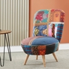 Picture of SOLID WOOD  Large Round Slipper Chair Short Splayed Legs