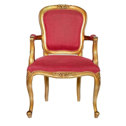 Picture of Sheesham Wood Rococo Style Upholstered Accent Chair