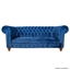 Picture of Solid Wood Living Room Blue Velvet Sofa