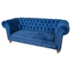 Picture of Solid Wood Living Room Blue Velvet Sofa