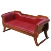 Picture of Solid Carved Wood 3 Seater Leather Sofa Loveseat Bench