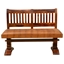 Picture of Solid Wood & Leather Trestle Upholstered Bench