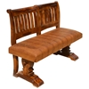 Picture of Solid Wood & Leather Trestle Upholstered Bench