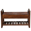 Picture of Solid Wood Cushioned Storage Bench w Bottom Rack