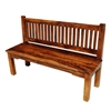 Picture of Solid Wood Rustic 57" Bench w Back