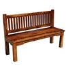 Picture of Solid Wood Rustic 57" Bench w Back