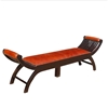 Picture of Mango Wood & Leather Chaise Lounge Bench