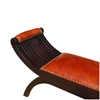 Picture of Mango Wood & Leather Chaise Lounge Bench