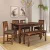 Picture of Sheesham Wood 6 Seater Dining Set in Provincial Teak Finish with Bench