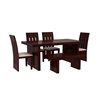 Picture of Asher Rosewood 6 Seater Dining Table With Set Of 4 Chairs And 1 Bench In Walnut Finish