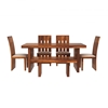 Picture of Cayman Rosewood 6 Seater Dining Table With Set Of 4 Chairs And 1 Bench In Honey Oak Finish