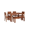 Picture of Parker Rosewood 6 Seater Dining Table With Set Of 4 Chairs And 1 Bench In Honey Oak Finish