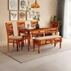 Picture of Rinika Six Seater Dining Set with Bench in Honey Oak Finish