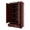 Picture of Dyson Solid Sheesham Wood 2 Door 1 Drawer Wardrobe In Mahogany Finish