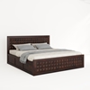 Picture of Diamond Solid Wood King Size Box Storage Bed In Dark Walnut Finish