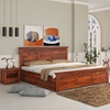 Picture of Madhvi Solid Wood King Size Drawer Storage Bed In Honey Oak Finish