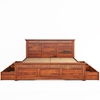 Picture of Madhvi Solid Wood King Size Drawer Storage Bed In Honey Oak Finish