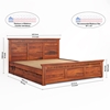 Picture of Madhvi Solid Wood King Size Drawer Storage Bed In Honey Oak Finish