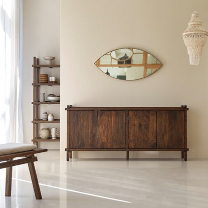 Picture of Diner  Solid Mango Wood Sideboard with 4 Door in Provincial Teak Finish